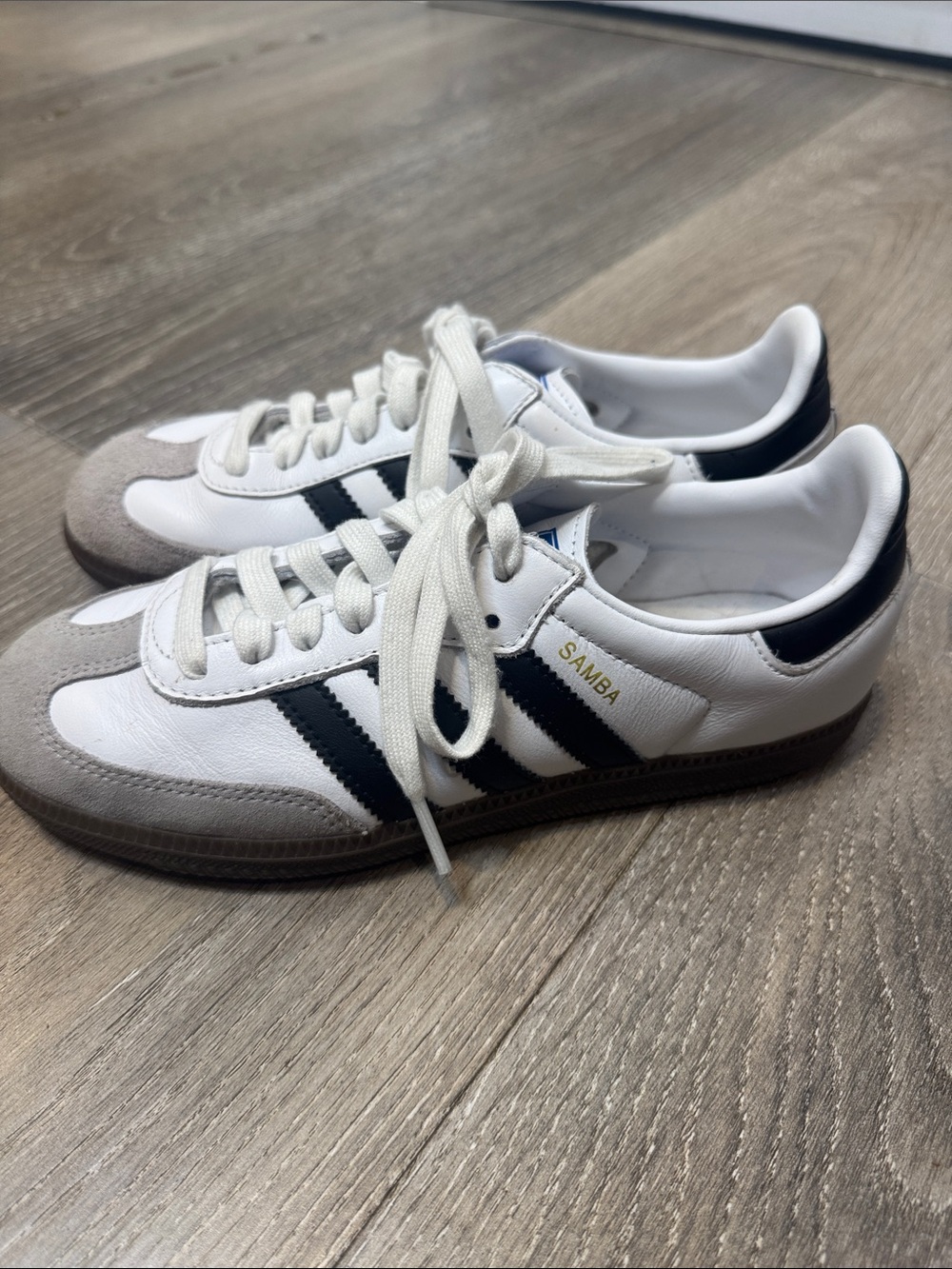 adidas Samba Sneakers in White, Black and Gray CB